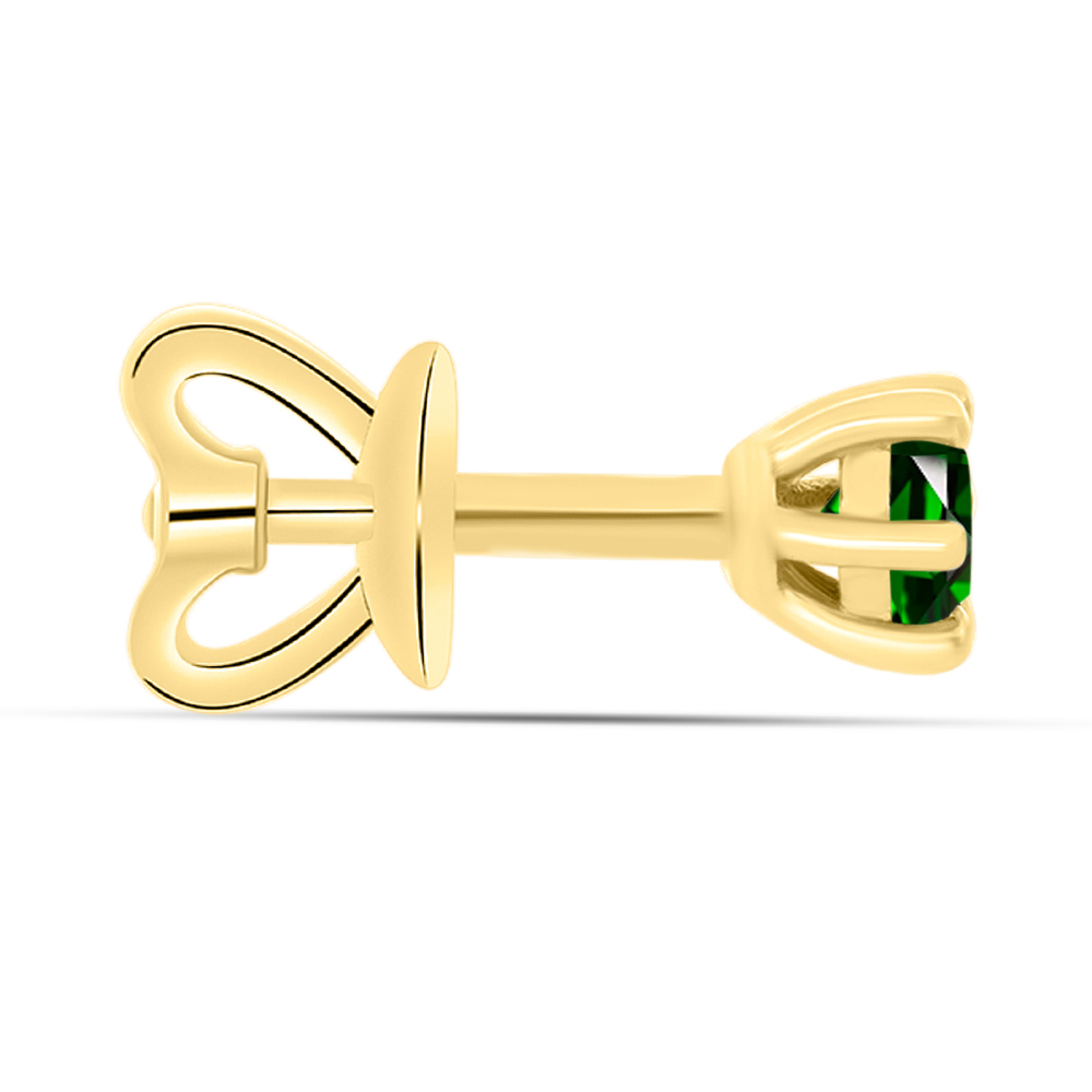 BUY 14K GOLD WITH CHROME DIOPSIDE GEMSTONE EARRING